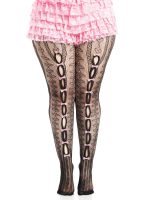 Plus Sweetheart Striped Tights - 1x 2x - Black/pink - Image 2