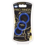 Pro Sensual Silicone Cock Ring 3 Pack - Blue - Image 2