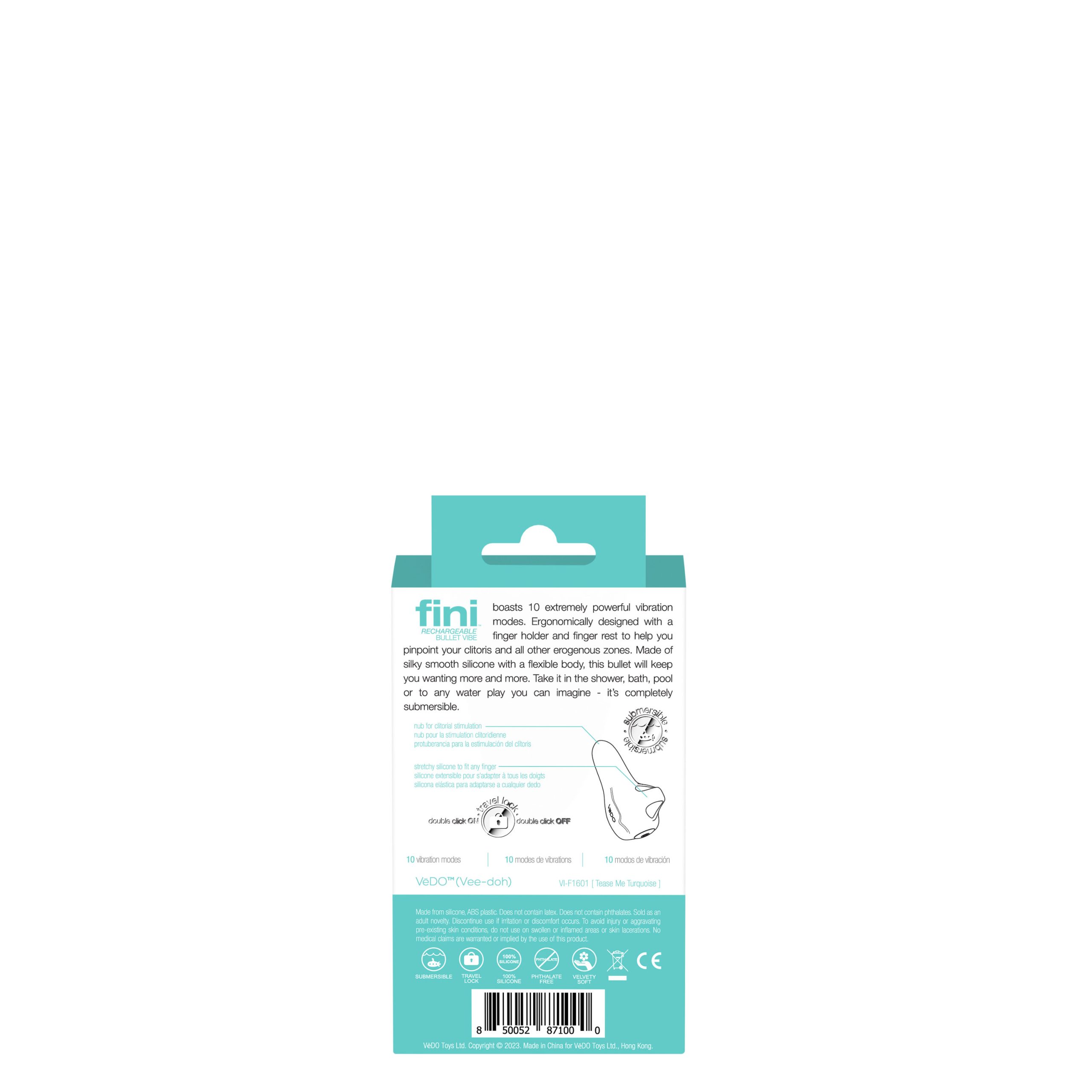TdNfVLqQM8BL7AKjOFb33sYSnY1inFRe Fini Rechargeable Bullet Vibe - Turquoise - Image 1