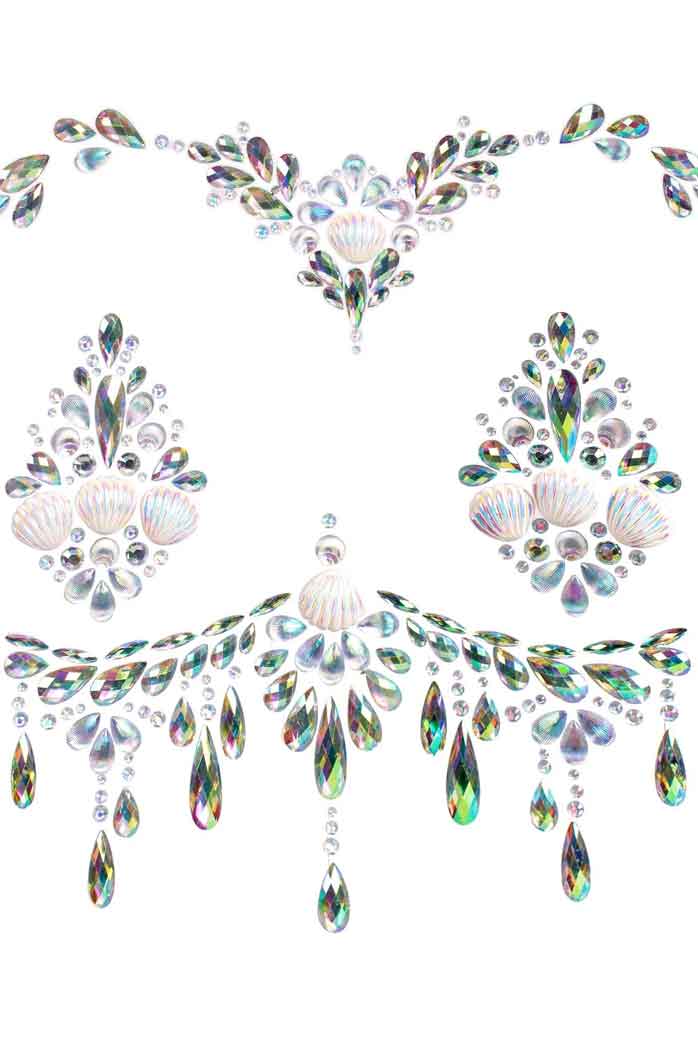 TeiJcFs4MR3RvsaHigwozAImozoDsTOt Siren Adhesive Body Jewels Sticker - Clear - Image 1