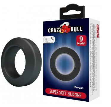 TjWLioTU Brodan - Cockring Super Soft Silicone - Black - Image 1