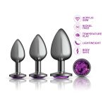 Purple Round Gem Anal Trainer Kit - Gunmetal - Image 2