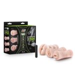 M for Men - 3-Pack Self-Lubricating Vibrating Stroker Sleeve Kit - Vanilla - Image 2