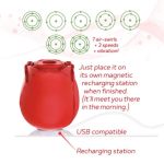 Wild Rose Suction Vibrator - Red - Image 2