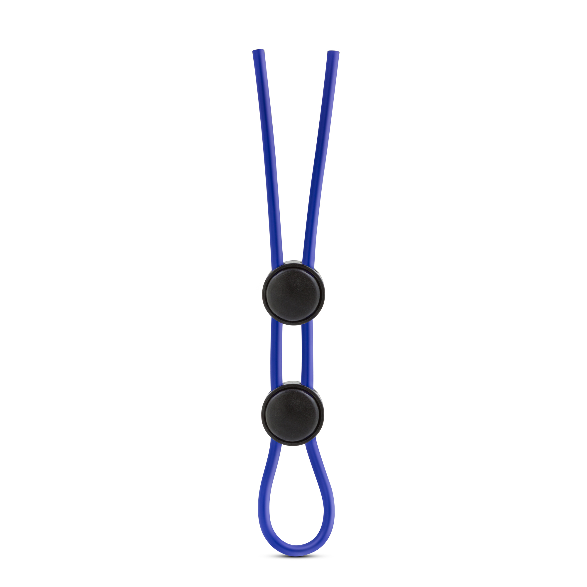 www.blushnovelties.com Stay Hard - Silicone Double Loop Cock Ring - Blue - Image 1
