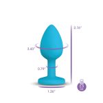 Gemma Clear Iridescent Gem Teal Silicone Plug - S - Image 6