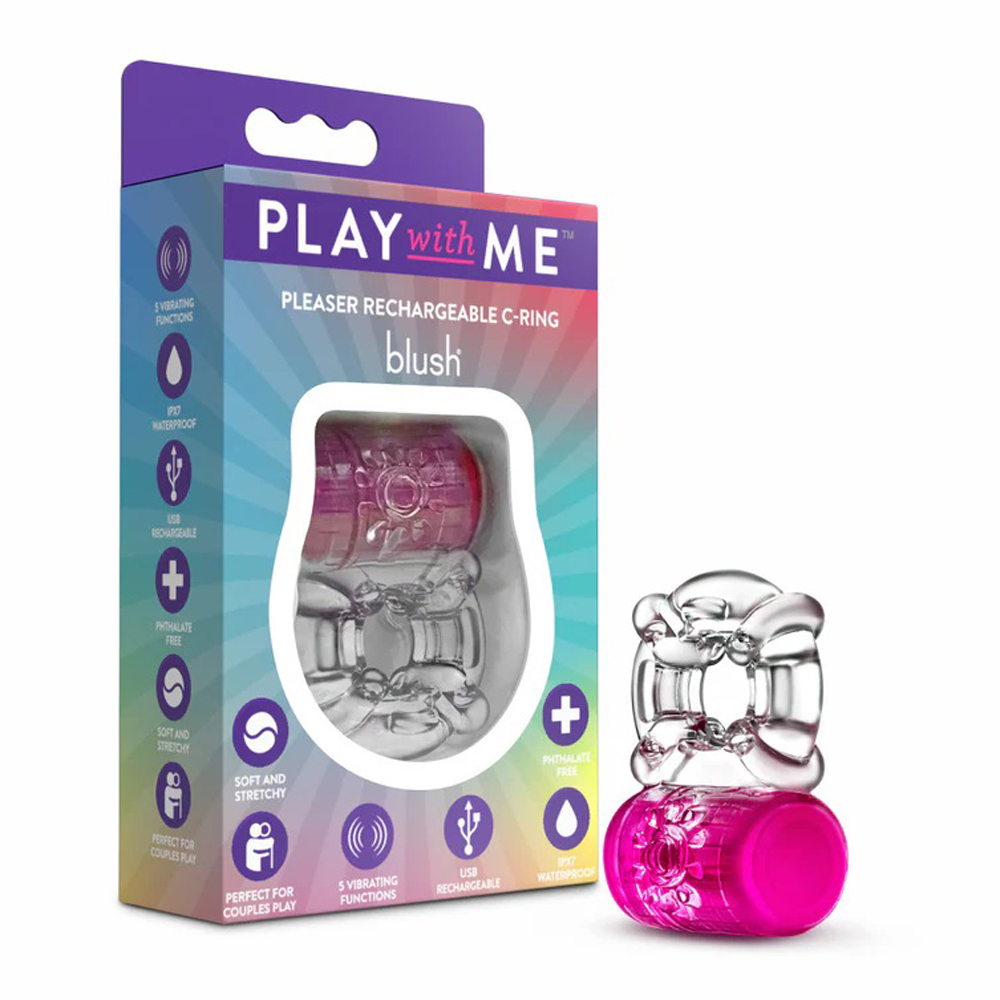VNtllp8x Play With Me Pleaser Rechargeable C-Ring Pink - Image 1