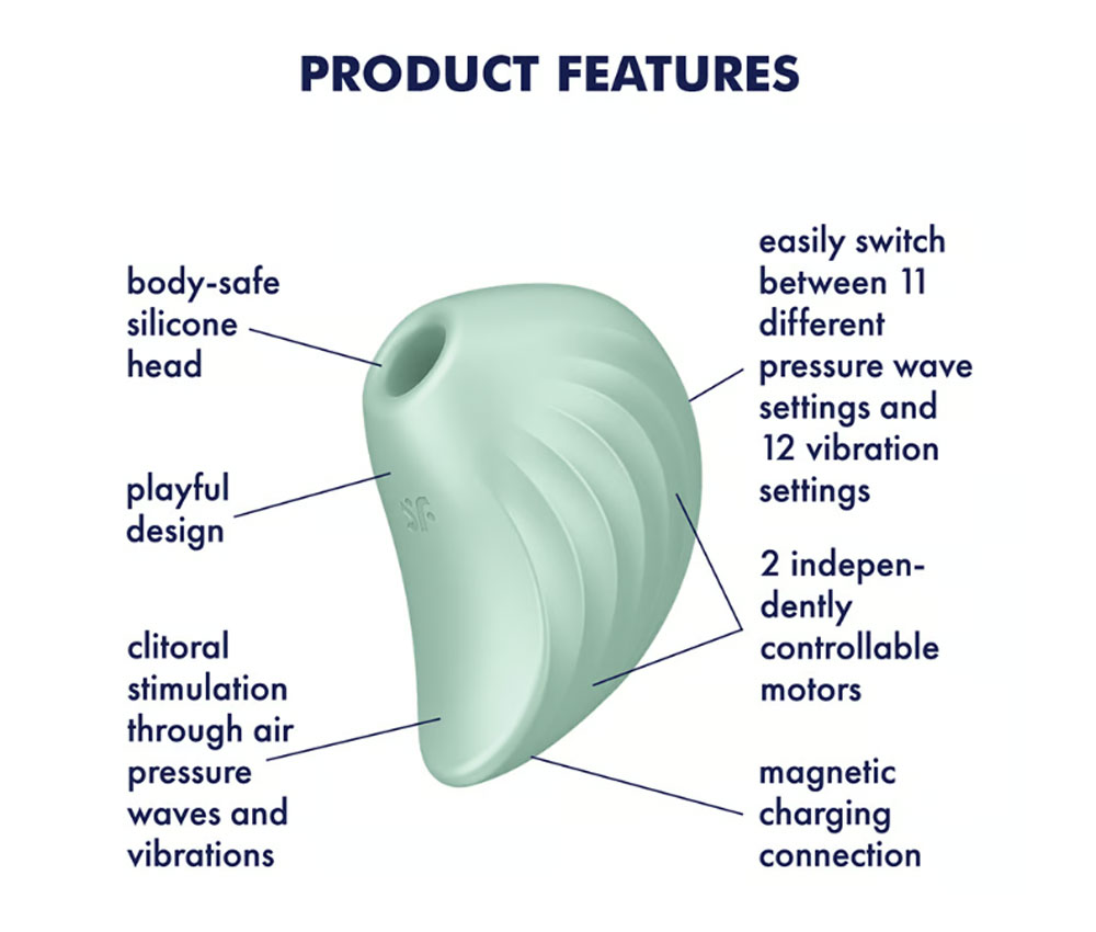 VXjWXORuPXzEpJjkJdo1xe09X0JV6GUU Satisfyer Pear Diver - Air Pulse Stimulator Plus Vibration - Mint - Image 1