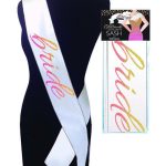 Glitterati Bride Sash - White