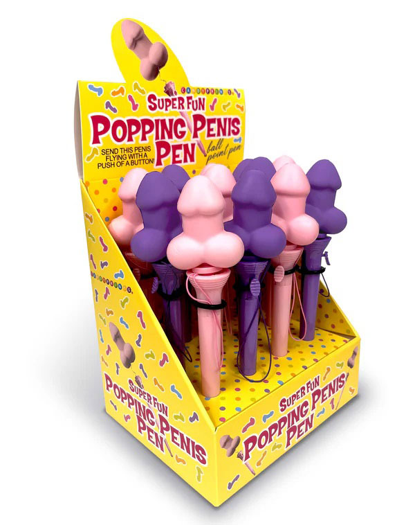 VbBKNWvD Super Fun Popping Penis Pen - Display of 12ct - Image 1