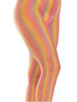 Rainbow Crochet Net Tights - One Size - Multicolor - Image 2
