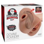 Pdx Plus Double Pounder Vibrating Squeeze Stroker - Brown