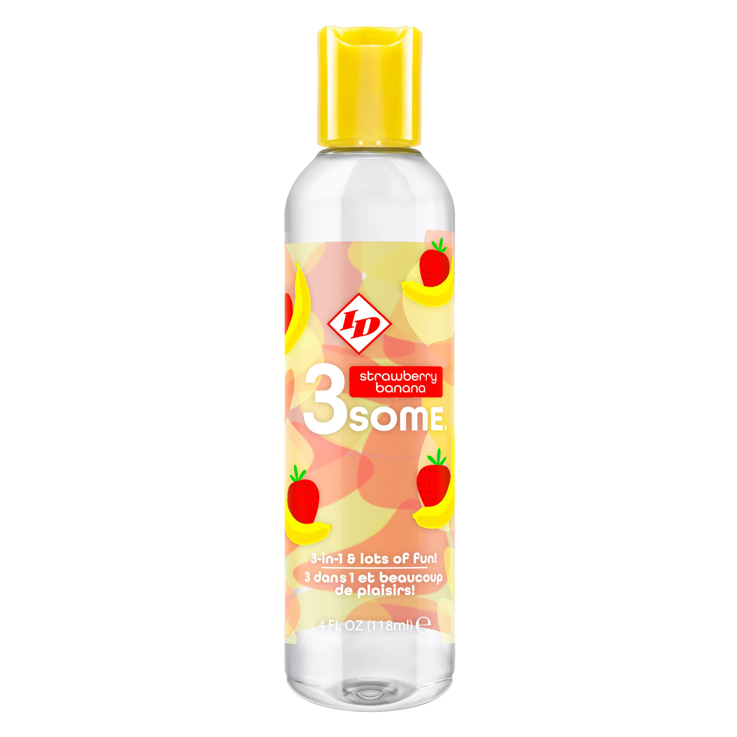 VrP0NfQFNqBEFJm9rHA8uPjeSZqcwc9T 3some 3-in-1 Lubricant - Strawberry Banana - 4 Fl. Oz. - Image 1