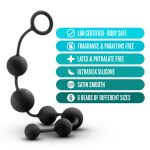Anal Adventures - Platinum - Silicone Large Anal Beads - Black - Image 3