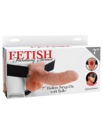 Fetish Fantasy Series 7 Inch Hollow Strap-on With Balls - Flesh - Image 4