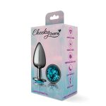 Teal Round Gem Gunmetal Metal Plug - Lg - Image 8
