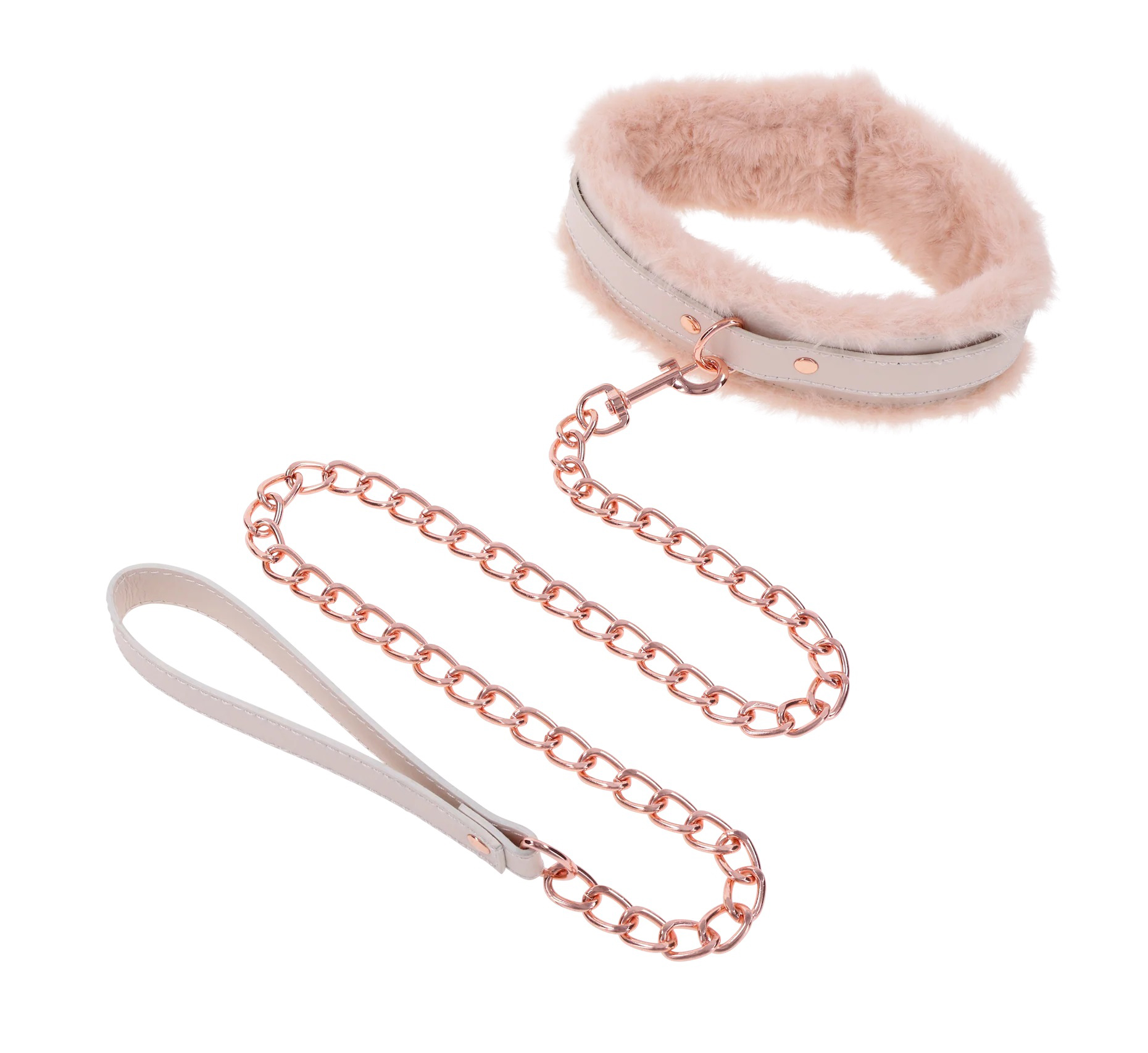 WQH2u1supKOFb11jH1NGlx8RwZfpbP2T Peaches N Creame Fur Collar and Leash - Pink - Image 1