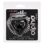 Alpha Liquid Silicone Dual Cage and Ring - Black Ring - Black