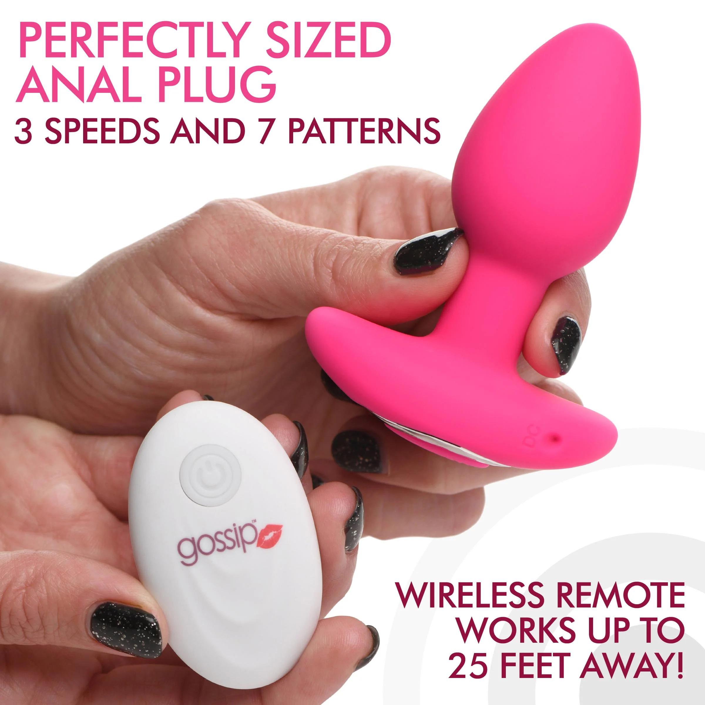 WgY30u8MdPhTNsIipzUHOGPR1389stTe Gossip Pop Rocker 10x Vibrating Silicone Plug - Magenta - Image 1