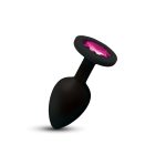 Gemma Pink Gem Black Silicone Plug - Small - Image 4