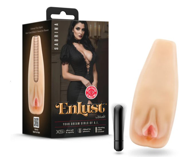 X55lN0ZO Enlust Sabrina Male Masturbator With Bullet Vibrator - Beige - Image 1