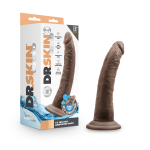 Dr. Skin Glide 7.5 Inch Self Lubricating Dildo - Chocolate - - Image 2