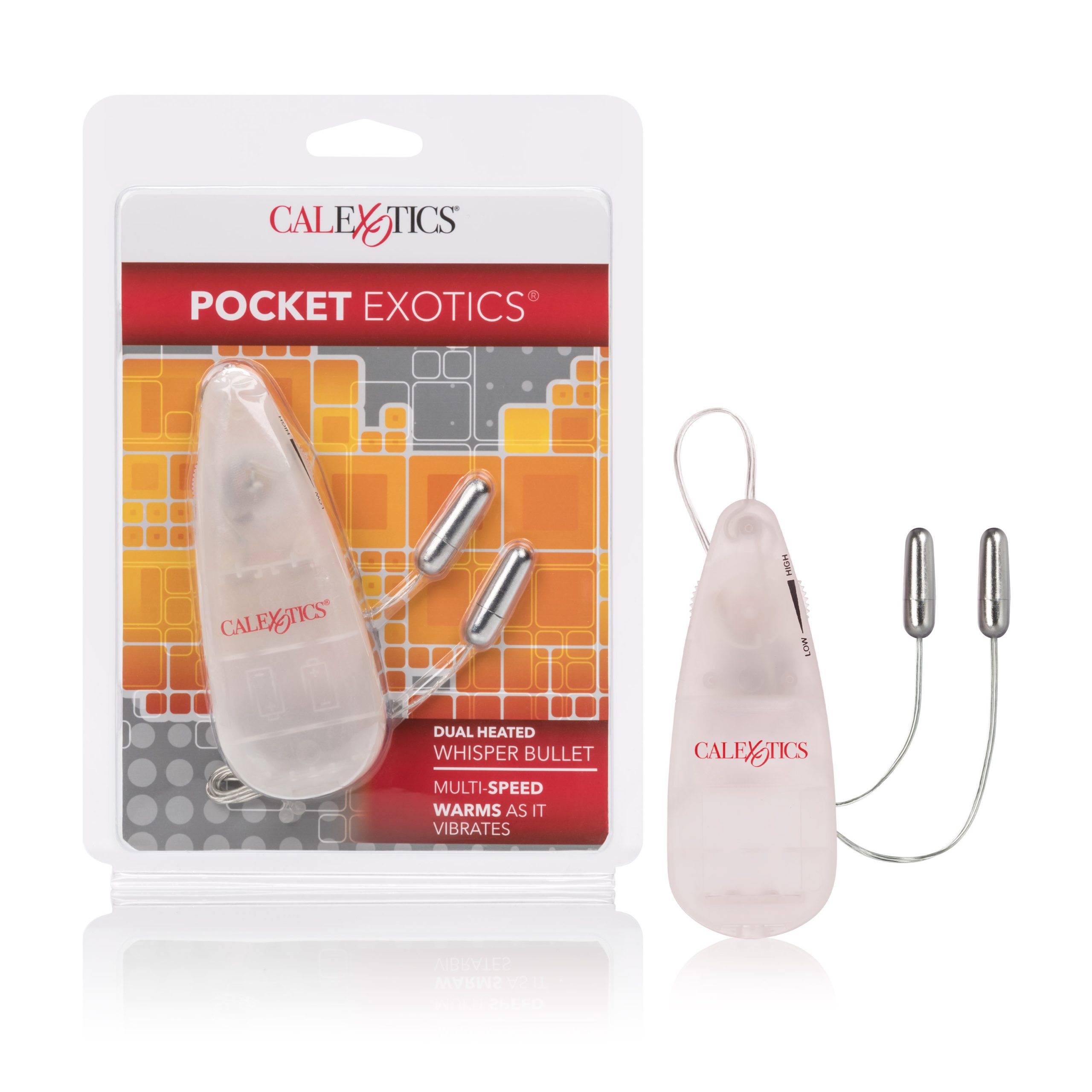 XOxPxQUJC66Ckf9U6MMsoLUviuWjFnJx Pocket Exotics Dual Heated Whisper Bullets - Clear - Image 1