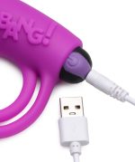 Bang - Silicone Cock Ring and Bullet With Remote Control - Purple - Image 3