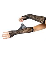 Triangle Net Fingerless Gloves - Black - Image 3
