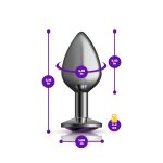 Purple Round Gem Gunmetal Metal Plug - Md - Image 7