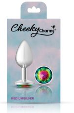 Rainbow Round Gem Silver Metal Plug - Md - Image 8