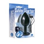 The 9's the Silver Starter Anodized Bejeweled Stainless Steel Plug - Cobalt