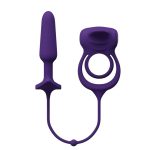 Humper Rechargeable Dual C-Ring With Anal Plug - Purple - Image 2
