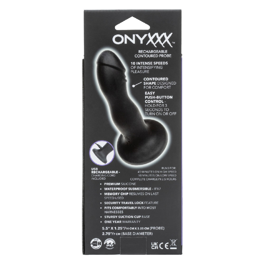 Y8zSJVPA Onyxxx Rechargeable Contoured Probe - Black - Image 1