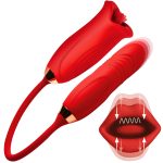 Magic Kiss Kissing Clitoral Stimulator With Thrusting Vibrator - Red - Image 5