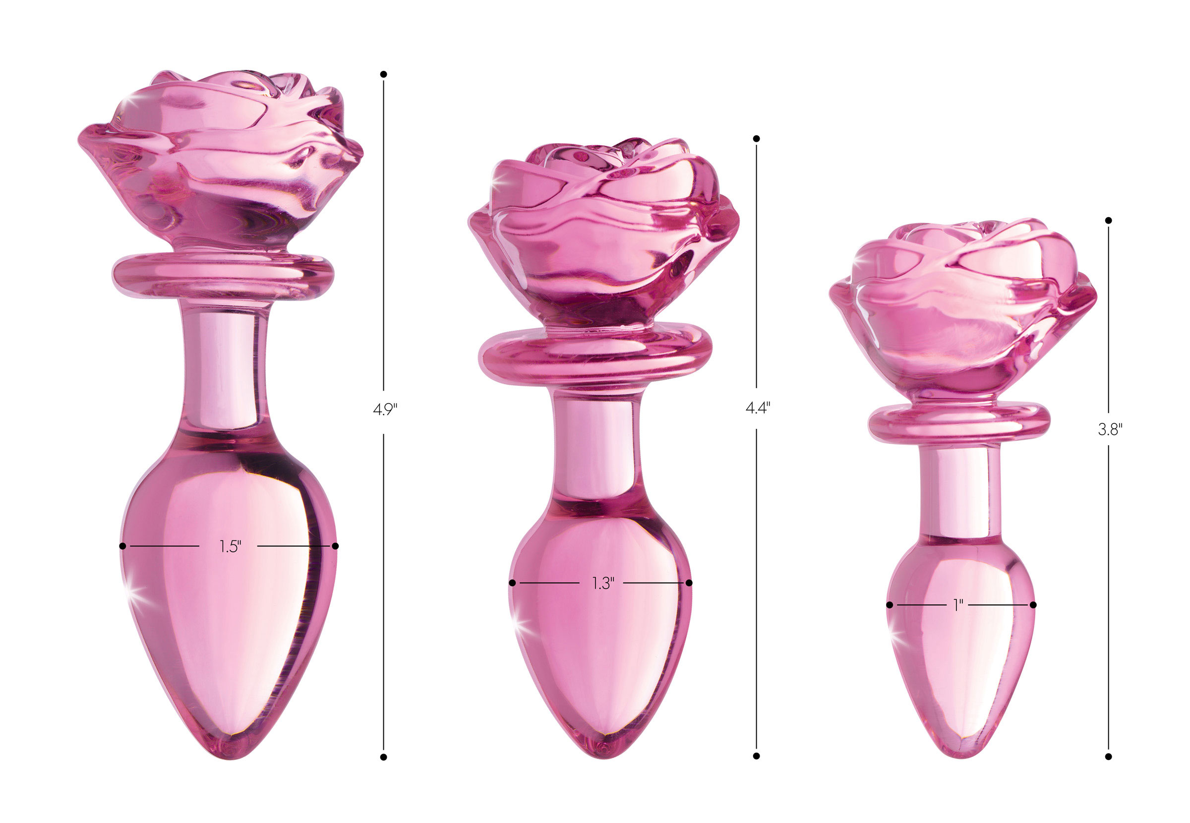YZr3A1uLs3dfyaG9BOwVxMCcrR296Gh5 Pink Rose Glass Anal Plug - Small - Image 1