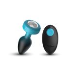 Eluxe Vibrating Clr Gem Bluombre Plug Sm With Remote - Image 4
