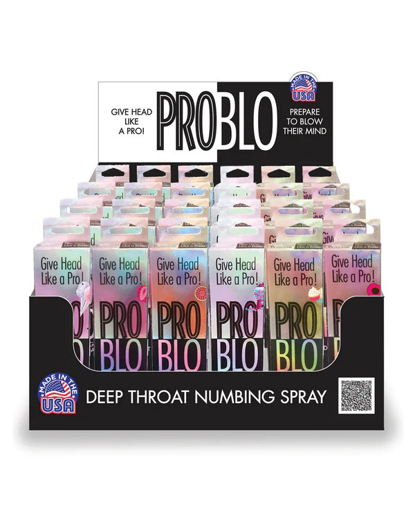 YwN1lIGh Pro Blo Deep Throat Numbing Spray Pop Display of 24pcs - Image 1