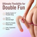 Dr. Skin Plus - 14 Posable Double Dong - Beige - Image 3