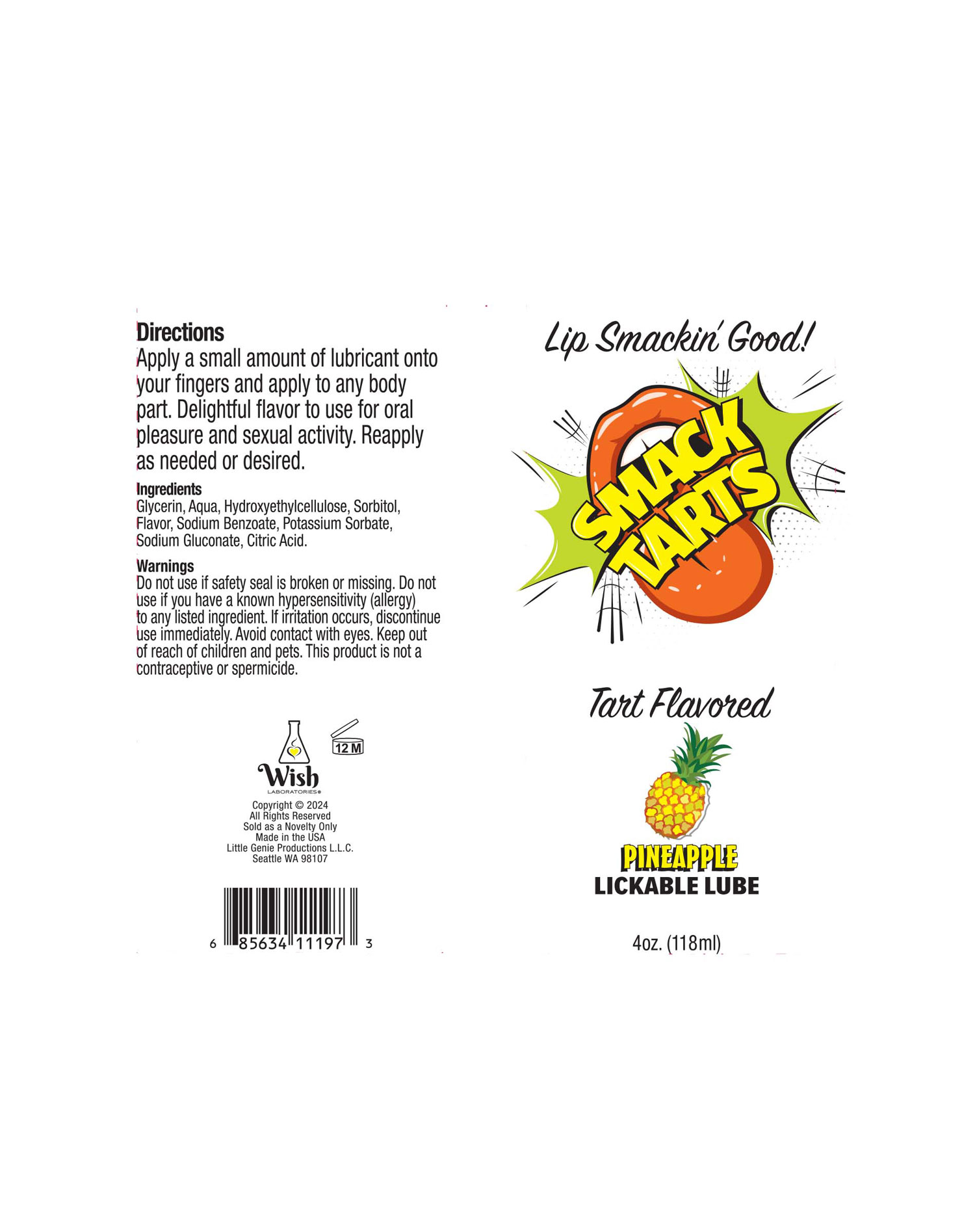 ZGrbWuRgA08kNGMlwvzaQhOTDOrIxTnJ Smack Tarts 4oz Lickable Flavored Lubricant - Pineapple - Image 1