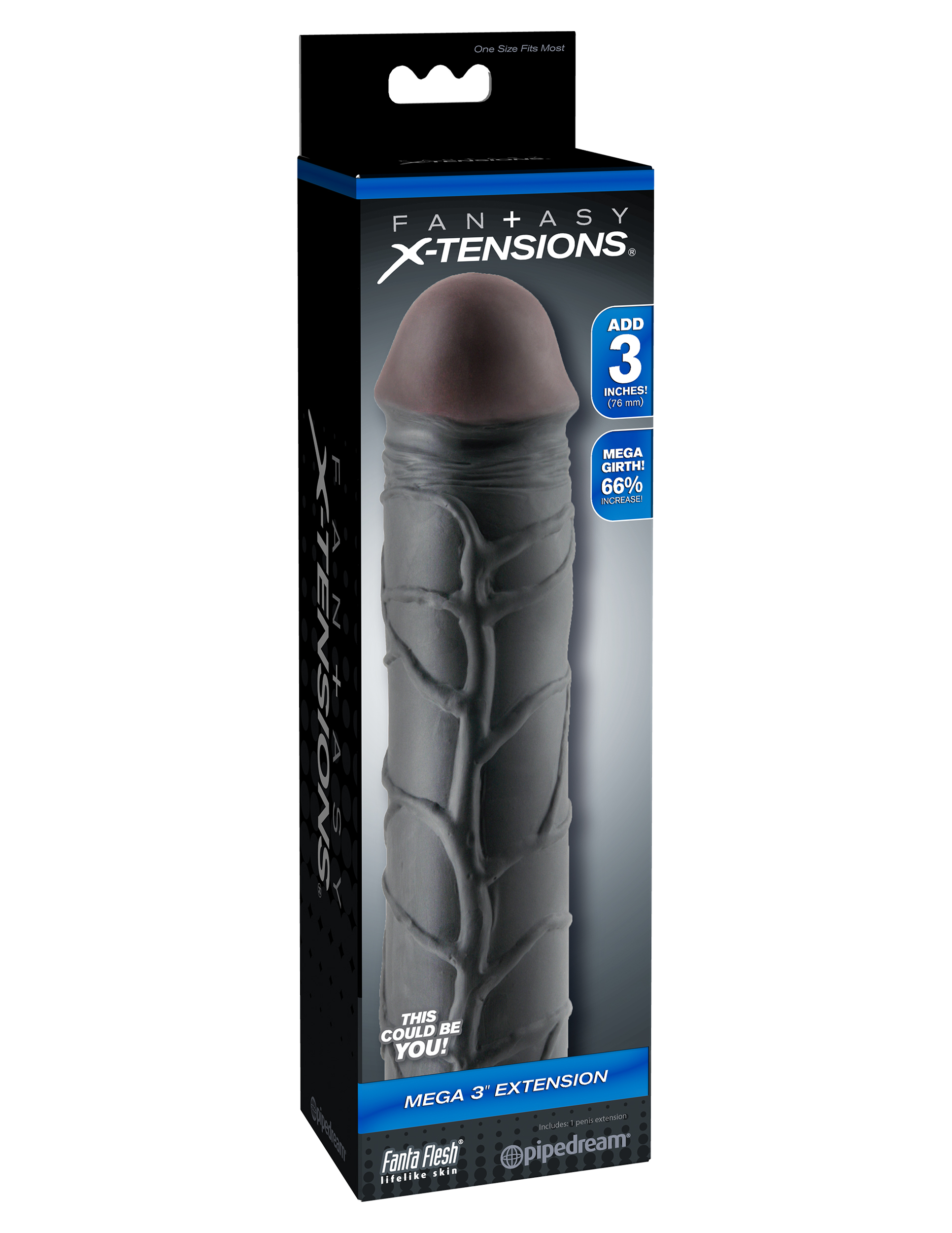 ZZacyKNLbHzMDseTnMIDOInRR51gQqqO Fantasy X-Tension Mega 3-Inch Extension - Black - Image 1