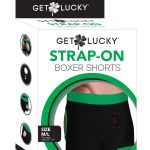 Get Lucky Strap-on Black/green Boxers - M/l