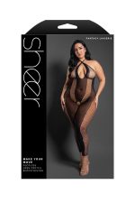 Make Your Move Footless Open Crotch Bodystocking - Queen - Black