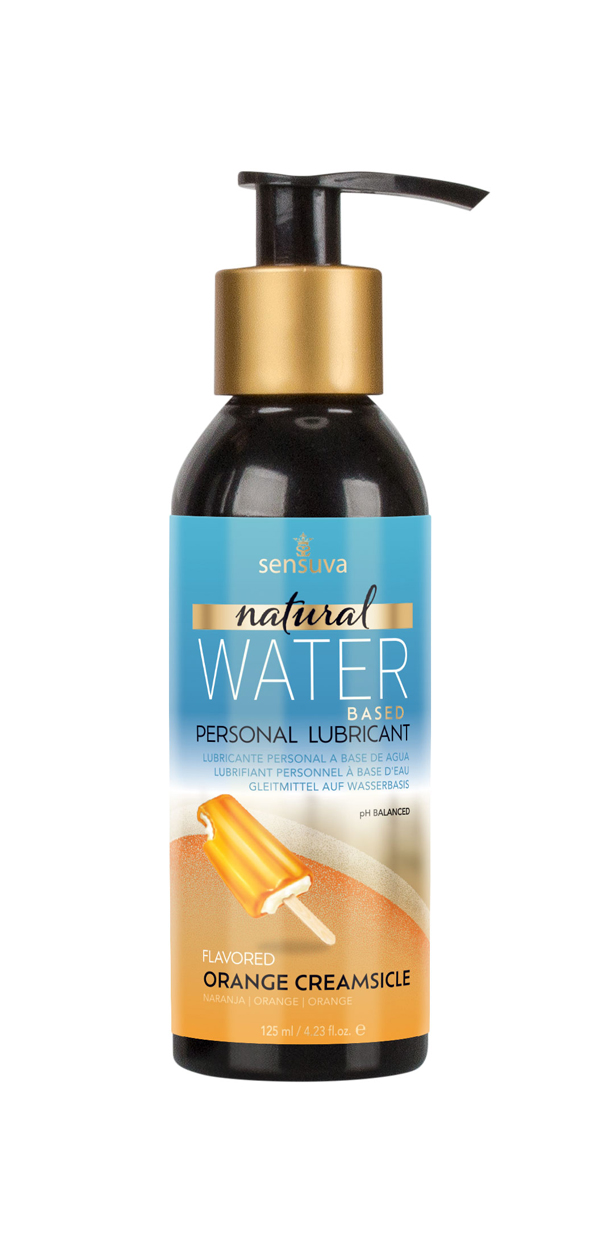 acQBbByX Natural Water-Based Personal Lubricant - Orange Creamsicle 4 Fl. Oz. (125ml) Bottle - Image 1