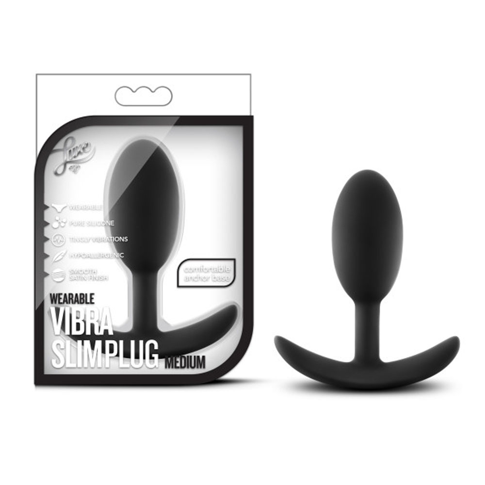 aeNkpvFPM6QAye2kUTiBE0AkGpYVwyNt Luxe - Wearable Vibra Slim Plug - Medium - Black - Image 1