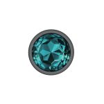 Teal Round Gem Gunmetal Metal Plug - Lg - Image 4