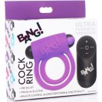 Bang - Silicone Cock Ring and Bullet With Remote Control - Purple