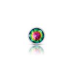 Rainbow Round Gem Silver Metal Plug - Sm - Image 3