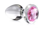 Pink Gem Glass Anal Plug - Medium - Image 2