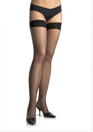 b7940d6039a5cacf380a0a753d64a79d Spandex Industrial Net Thigh Highs - Black - Image 1